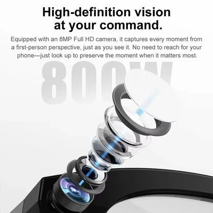 Lenovo NEW 8K 1600W HD AI Smart Glasses Camera Dual Real-time Translation Bluetooth Call Shoot Audio Video Music Play Sunglasses