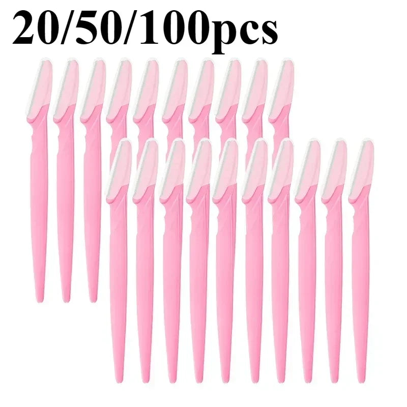 5-100PCS Wholesale Blade Portable Eyebrow Trimmer Shaver Face Razor Eye Brow Epilation Hair Removal Cutters Safety Razor