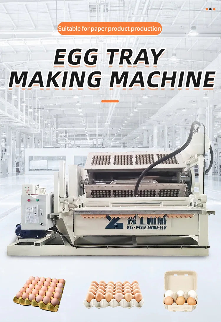 Automatic Egg Tray Making Machine 1000pcs/h Paper Pulp Molding Production Line For Waste Paper Recycling For Small Business