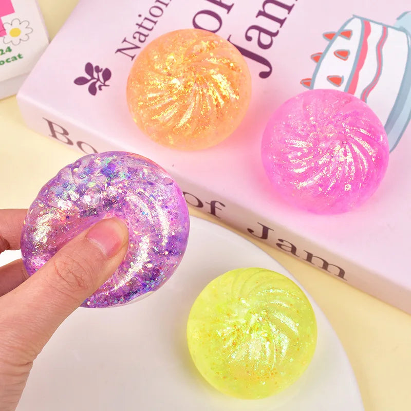 Mini Squishy Dumplings with Steamer Squeeze Toys Set Fidget Sensory Toy For Adults Stress-relieving Toys