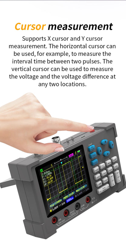 ZEEWEII DSO3D12 3.2 Inch Desktop Digital Oscilloscope 120M Bandwidth Dual Channel Multimeter and Signal generator 3 in 1