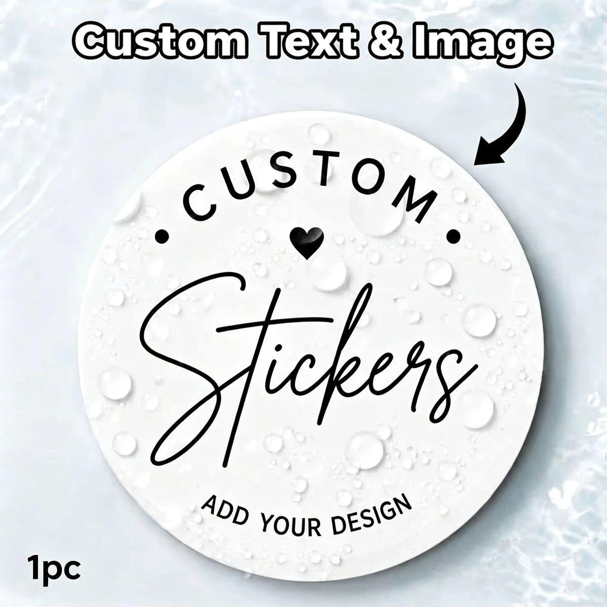 1/50/100PCS Custom Round Waterproof Stickers with Personalized Text & Images for Brand Logo, Product Packaging & Cans Labels