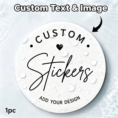 1/50/100PCS Custom Round Waterproof Stickers with Personalized Text & Images for Brand Logo, Product Packaging & Cans Labels
