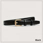 Ladies' slim fit waist belt - PU leather solid color gold buckle, suitable for skirts and pants, suitable for daily leisure, wed