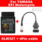 ELM327 V1.5 for Yamaha for Honda EFI Motorcycle Diagnostic Tool 3+4pin & 6pin to 16PIN OBD2 Cable Scanner Fault DiagnosisTool