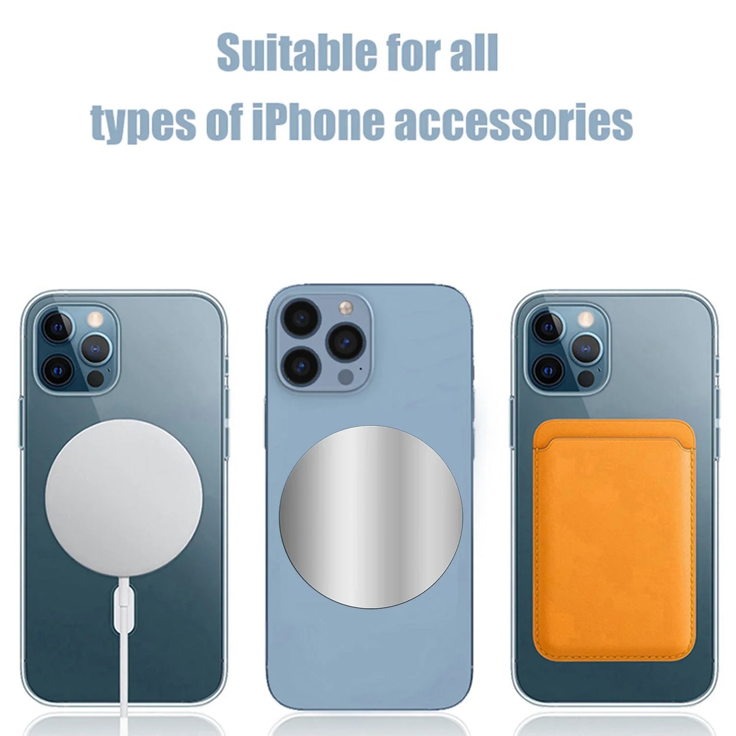 1-5PCS 8CM Magnetic Metal Plate Disk for Mobile Phone Tablet Universal Self Adhesive Iron Disk Patch Sticker for Magnetic Holder