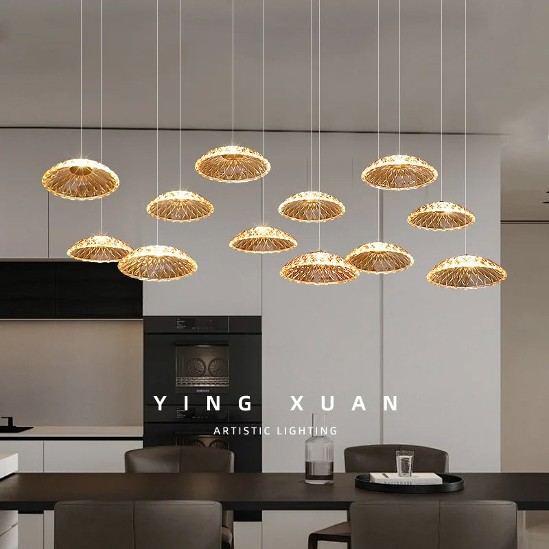 Modern Restaurant Pendant Lamp for Villa Dining Table Bar Kitchen Island Hanging Light for LED Glass Dining Room Chandelier