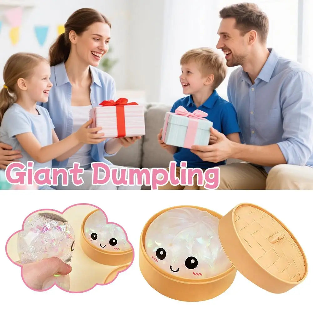 Simulation Flash Dumpling Pressure Ball Slow Rebound Soft Pinch Decompression Squishy Stress Relief Balls with Steamer