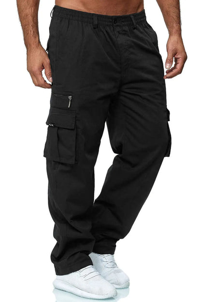 2025 New Men Sweatshirts Jogging Pants Men Casual Pants Men Stylish Color Block Zip Pockets Drawstring Sports Skinny Pants Trous