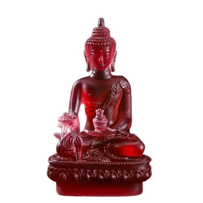 Medicine Buddha Statues Ornament Resin Feng Shui Lucky Shakya Muni Buddha Sculpture Home Office Garden Decoration