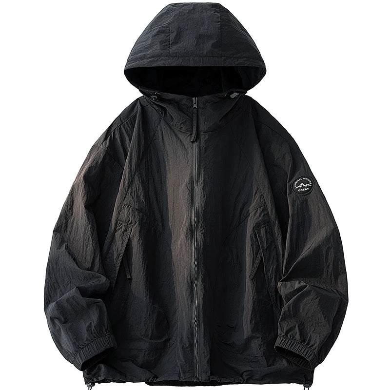 Summer Men's Hooded Sunscreen Jacket UPF50+ Ultra Thin Zipper Pocket Windbreaker Elastic Cuffs Outdoor Hiking Fishing Skin Coats