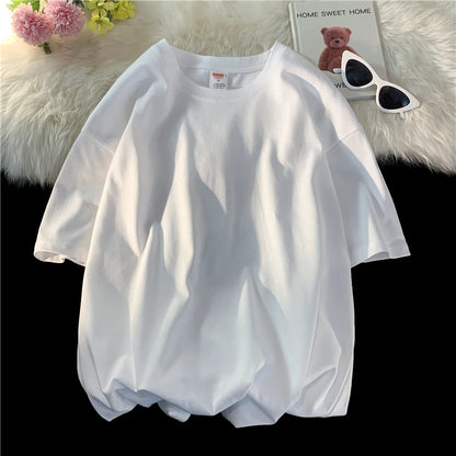 Summer 100% Cotton T Shirts,Short Sleeve Crew Neck Tops,Oversize Tee,Soft T Shirt for Women