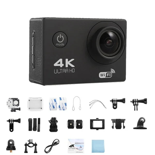 Action Camera Ultra HD 4K/30fps WiFi 2.0-inch 170D Underwater Waterproof Helmet Video Recording Cameras Sport Cam