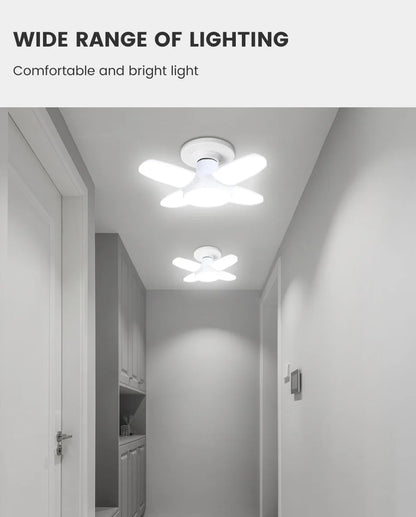 E27 Fan Shape Foldable  LED Bulb AC85-265V  Deformation for Home Ceiling Lights Warehouse and Garage White Light 6500K Bulb