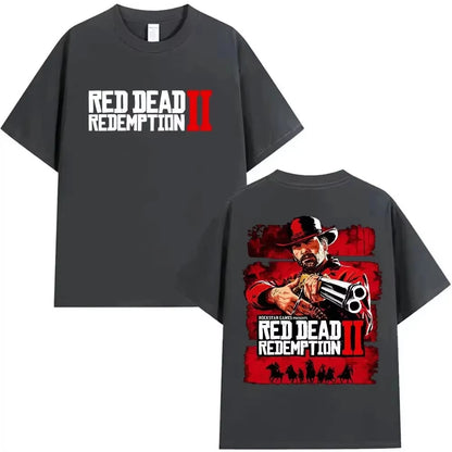 Red Dead Redemption 2 Game Player Graphic T Shirt Men Women Gothic Short Sleeve T-Shirt Y2K Fashion High Quality Cotton T Shirt