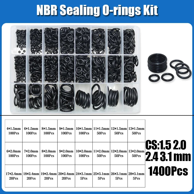 O Ring NBR Seal Washer Plumbing Gasket Thickness 1/1.5/2.0/2.4/3.1/4.0 Nitrile Butadiene Rubber Spacer Oil Resistance Oring Kit