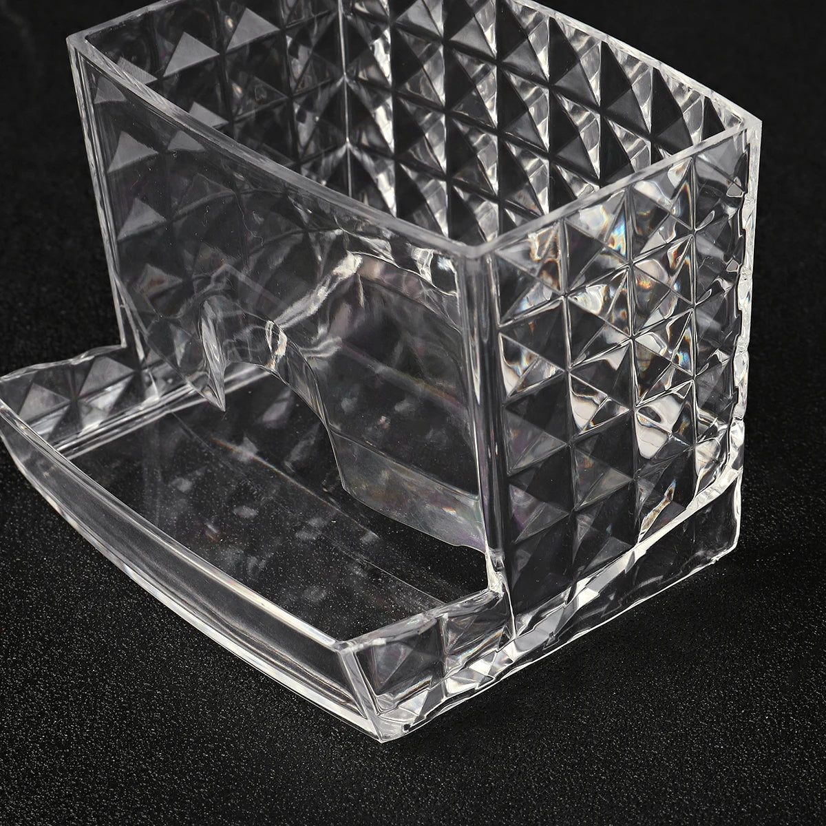 8oz Cotton Swab Holder Dispenser Clear Diamond Pattern Bathroom Organizer Accessories Decor for Storage Cotton Ball Holder Apoth