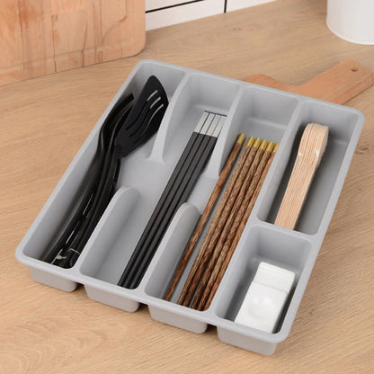 1Pc Kitchen Drawer Cutlery Organizer Silverware Holder Utensil Divider Box Plastic Flatware Storage Tray Home Restaurant Supply