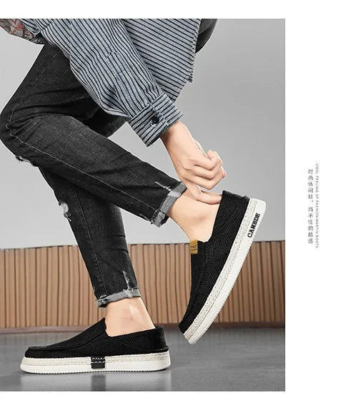 Summer Casual Loafers Men Breathable Slip On Casual Shoes for Men Classic Linen Canvas Sneakers Male Light Flats Lazy Shoes
