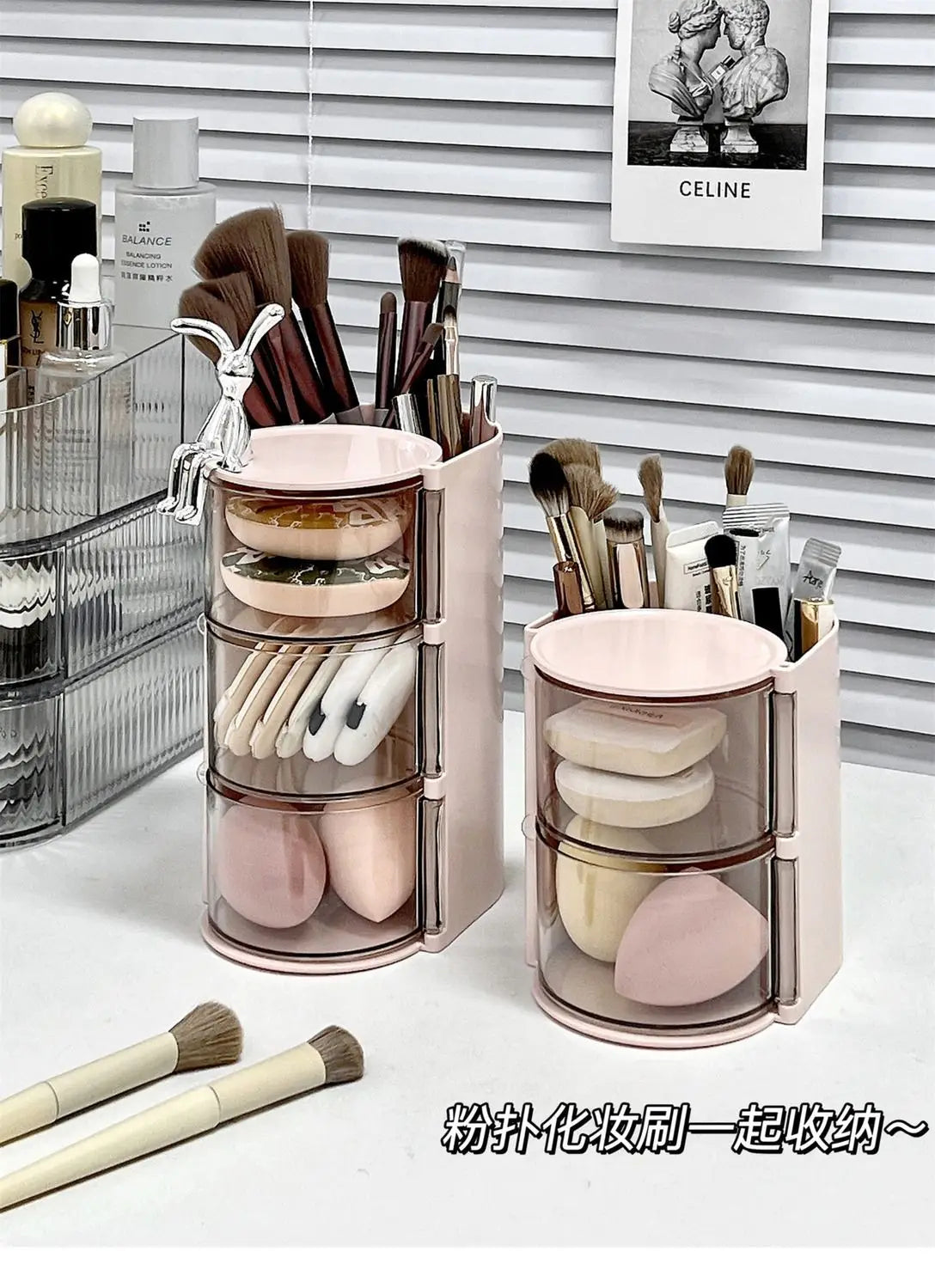 Hair Accessories Organizer Acrylic Storage Box Clear Hair Tie Organizer for Headband Makeup Brush Holder Desk Jewelry Organizer