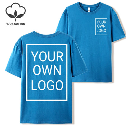 Double Sided Customized LOGO Picture Women T-Shirt Summer Y2K Loose Short Sleeves Comfortable T Shirts Crewneck DIY Tee Tops