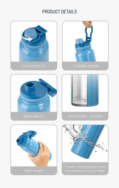 Thermos Bottle Car Insulated Flask Water Tumbler for Outdoor Sports Travel Vacuum Flasks Stainless Steel Thermal Cup