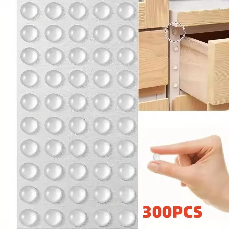 300/100Pcs Self Adhesive Door Stopper Rubber Damper Buffer Cabinet Bumpers Silicone Furniture Pads Cushion Protective Pads
