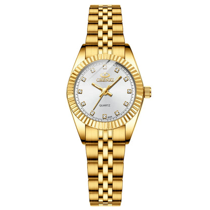 CHENXI Hot Sale Luxury Women's Golden Stainless Steel Small Dial Watch Quartz Charm Dress Trendy Wristwatch for Fashion Lady