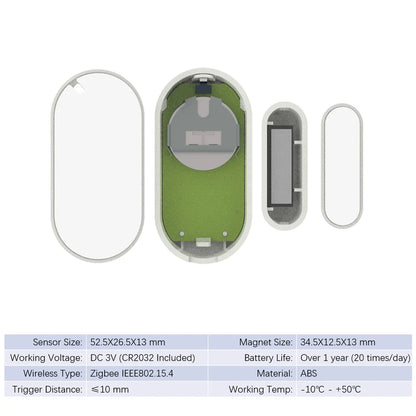 Tuya ZigBee 3.0 Smart Door Window Sensor Door Open Closed Detectors Smart Home Security Protection Alarm System for Alexa Google