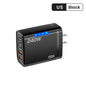 240W GaN 2USB+3Type C Desktop Phone Charger With LED Light Multi Ports Quick Charge 3.0 Adapter For iPhone Samsung Huawei Tablet