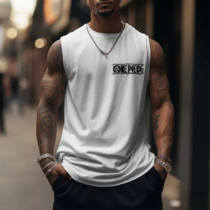 One Piece Men's Tank Top Japanese Anime Spring/Summer Sports Fitness Trend Casual Sleeveless Top