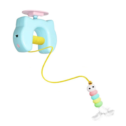 Electric Cat Toy with Ropes Auto Swing Feather Toy Interactive Kitten Toy For Self Playing  Caterpillar Interactive Cat Toys