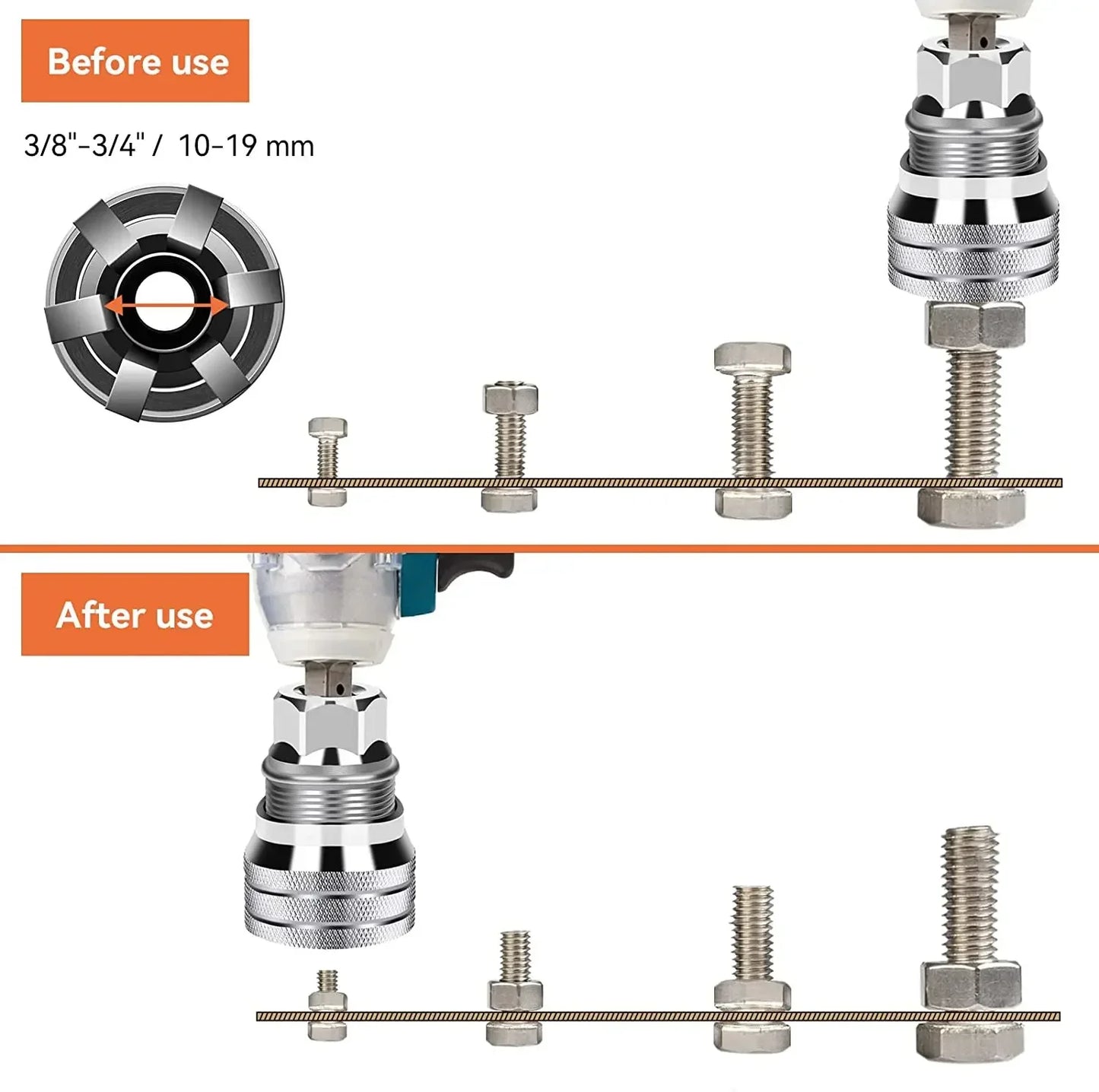 Adjustable Sleeve The Drill Magic Universal Socket Set with Connecting Rod Fits Standard 3/8-3/4'' 10-19mm Drill Adapter Sockets