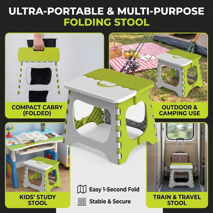 Portable Folding Plastic Stool Outdoor Fishing Camping Bench Small Mazar for Adult Kids Train Trip Garden Use