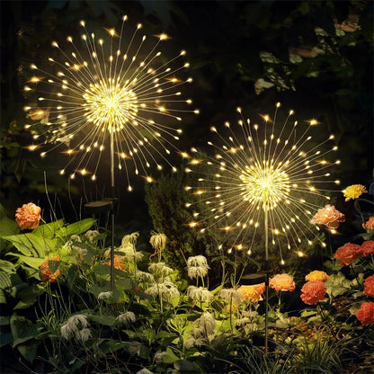 Solar Firework Light 90-200LED Outdoor Garden Decor Waterproof Auto On/Off Energy Saving Easy Installation Party Wedding Decor