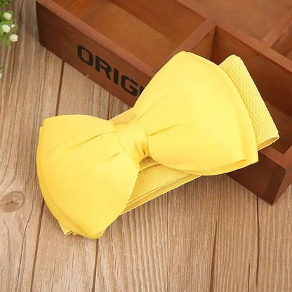 1Pcs New Big Bowknot Waist Belt Elastic Stretch Buckle Bow Waistband Wide Satin Bow Belt for Girls Lady Women