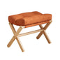 Portable Wooden Footstool with Plush Cotton Padding for Entryway and Lounge Use