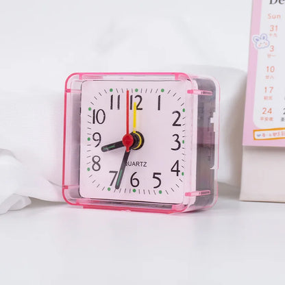 Table Clock Square Alarm Clock Small Alarm Electronic Bed Compact Travel Clock Quartz For Child Students Desk Alarm