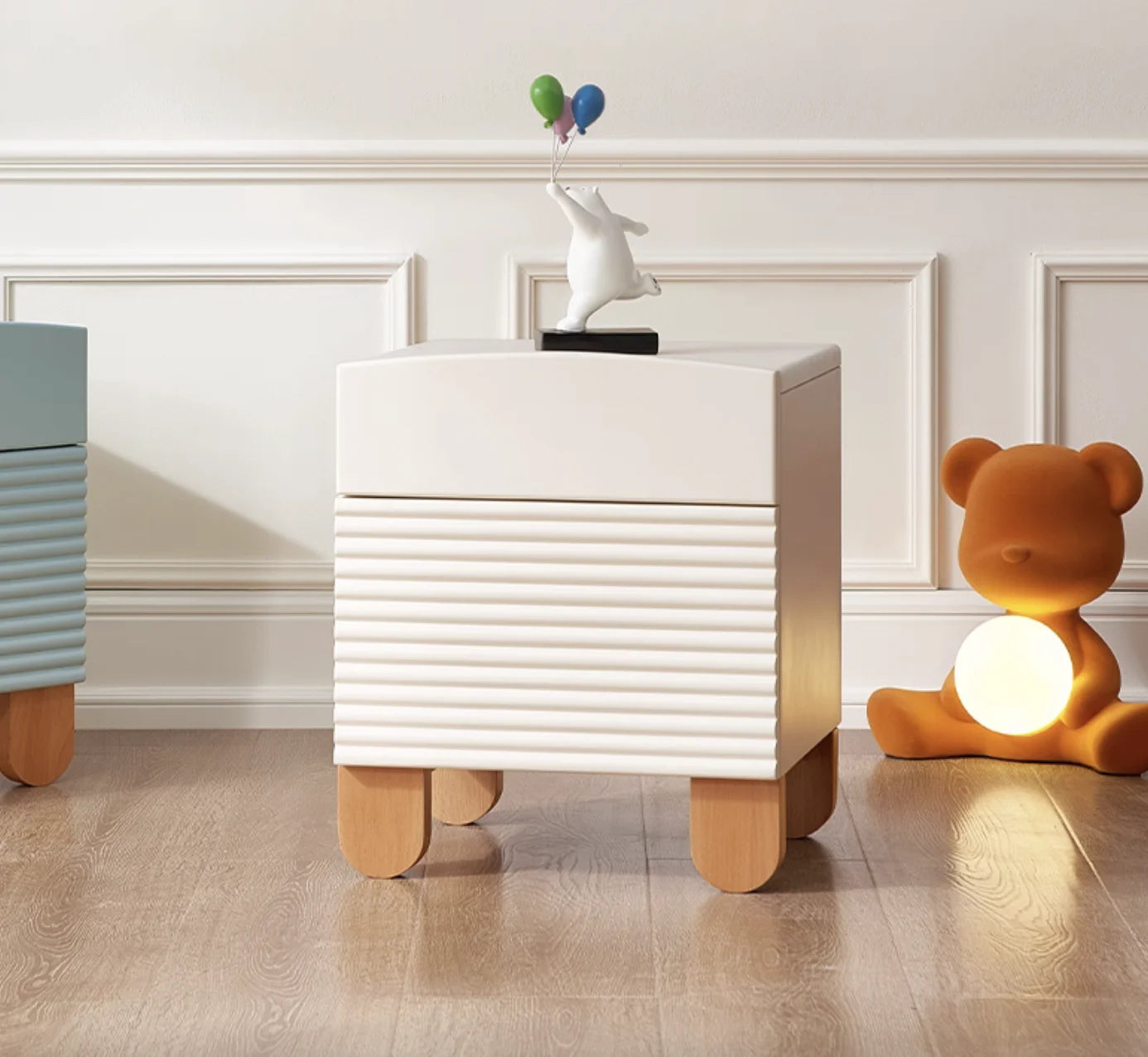 M5021 Birch And Beech Wood Kid Nightstand Children Night Table Boy Bedside Table Girl Bedstand
