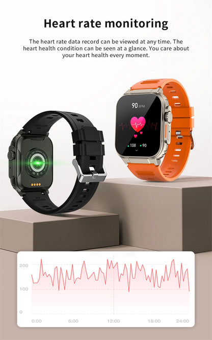 LIGE 600mAh high-Capacity Smart Watch Ultra Watch Men Bluetooth Call TWS Local Music Smartwatch Sport IP68 Waterproof Watches