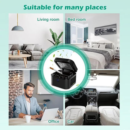 Multifuntional Ashtray Air Purifier Smokless  Smoke Removing ,USB Chargeable Smokeless Ashtray Indoor,Outdoor,Home,Office