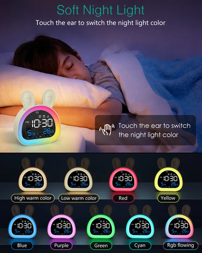 ORIA Kids Alarm Clock Ok to Wake Clock Toddlers Night Light Clock Cute Alarm Clocks with Sleep Training for Boys Girls Gift