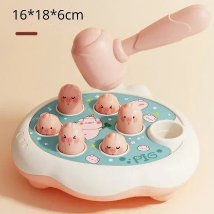 Duck/Frog/Pig Baby Toy Montessori Learning Game Educational Puzzle Gift for 12 24 Months Toddler Boy/Girl with Hammer
