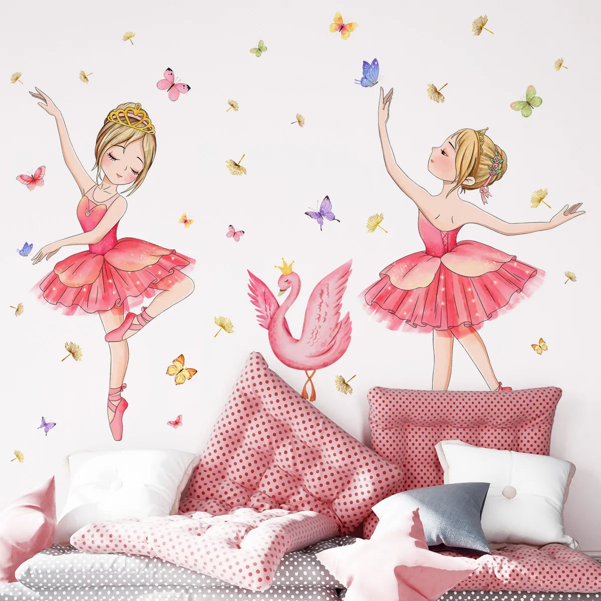 Ballet Girl Vinyl Child Wall Stickers For Baby Kids Room Decoration Adhesive Wallpaper Bedroom Accessories Room Decor Wall Art