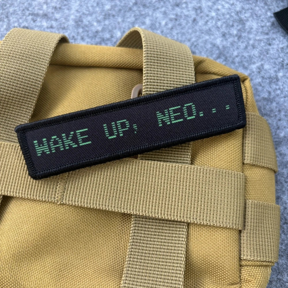 Wake Up Neo Morale Tactical Patch Printed Hook&Loop Emblem Military Badge Combat Armband Backpack Stickers