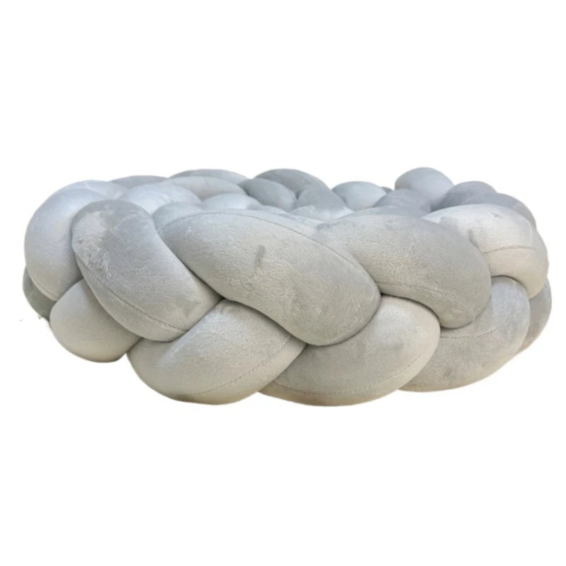 Handmade Knotted Floor Mat Woven Decorative Pillow Comfortable Soft Stitched Knitted Pillow for Living Room Bed Decorations