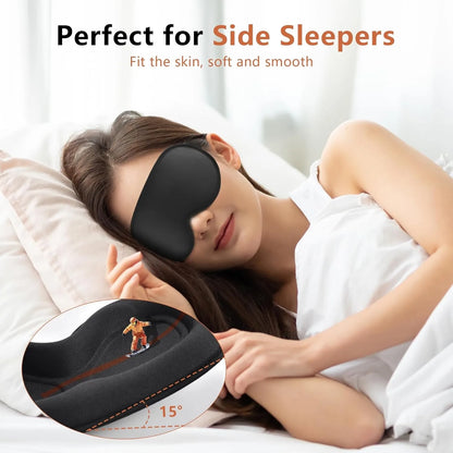 3D Contoured Eye Mask with Zero Pressure, 100% Blackout, Eye Mask for Sleep, Suitable for Offices, Napping, Travel, and Relaxati