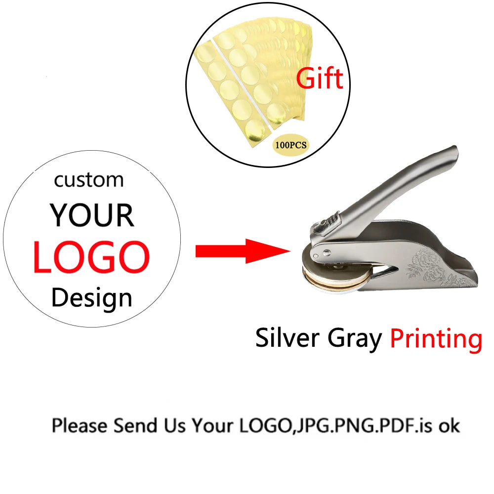 Customized Book Embossed Stamp Personalized Custom LOGO Embosser Seal Wedding Invitation Library Customize Embossing Paper Stamp