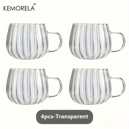 KEMORELA 1/4/6PCS Halloween Pumpkin Shaped Glass Cups High Borosilicate Glass Water Cup 450ml Coffee Drinking Glasses For Juice