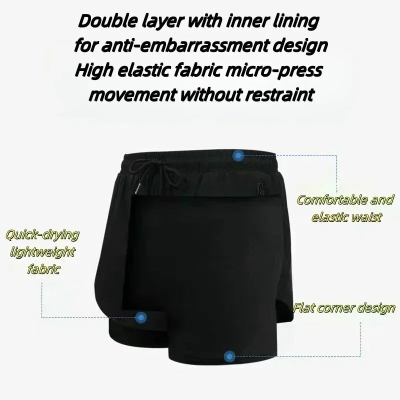 2026 Summer Dragon Ball Z Kid Buu Majin Mark 2-in-1 Double Layer Gym Shorts, Oversized Men's Fitness Retro Streetwear Unisex Y2k